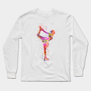 Figure skating in watercolor Long Sleeve T-Shirt